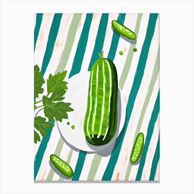 Cucumber Fruit Summer Illustration 2 Canvas Print