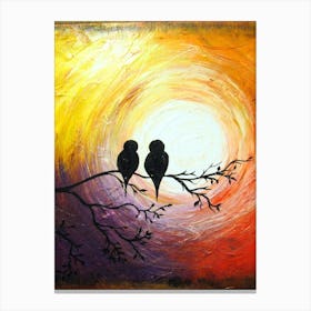 Birds On A Branch Canvas Print