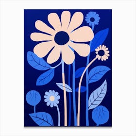 Blue Flower Illustration Daisy 4 Canvas Print