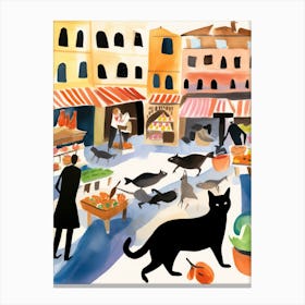 The Food Market In Rome 2 Illustration Canvas Print