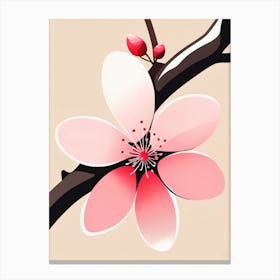 Gradient Japandi Cherry Blossom Canvas Print
