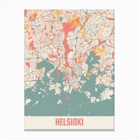 Helsinki Map Poster Canvas Print