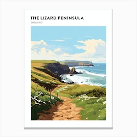 The Lizard Peninsula Coastal Path England 4 Hiking Trail Landscape Poster Canvas Print