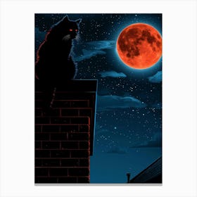 Cat On The Roof Canvas Print
