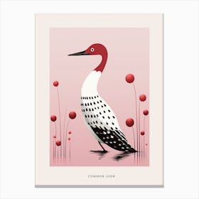 Minimalist Common Loon 2 Bird Poster Canvas Print
