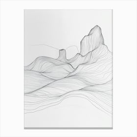 Line Drawing Of A Mountain 1 Canvas Print