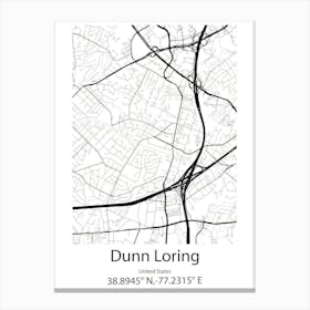 Dunn,United States Minimalist Map Canvas Print