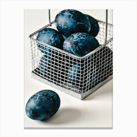 Blue Eggs In A Basket Canvas Print