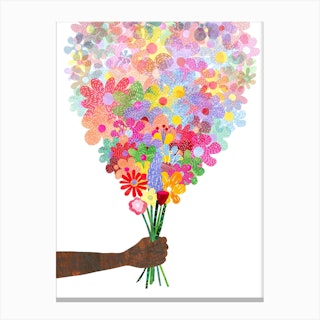 Giving Flowers Canvas Print