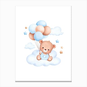 Teddy Bear With Balloons Kids and Nursery 1 Canvas Print