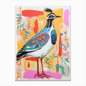 Colourful Bird Painting Lapwing 1 Canvas Print