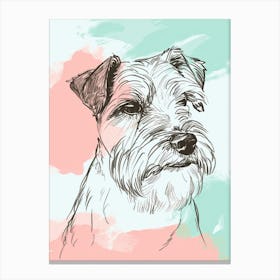 Colourful Glen Of Imaal Terrier Dog Line Illustration 4 Canvas Print