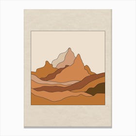 Muted Abstract Mountains Canvas Print