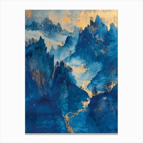 Blue And Gold Mountains 9 Canvas Print