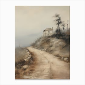 Vintage Country Road Oil Painting Canvas Print
