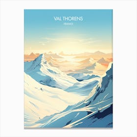 Poster Of Val Thorens   France, Ski Resort Illustration 3 Canvas Print