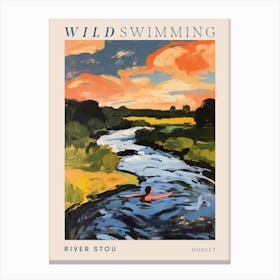 Wild Swimming At River Stou Dorset 5 Poster Canvas Print