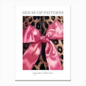 Leopard And Pink Bows 2 Pattern Poster Canvas Print