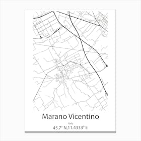 Marano Vicentino,Italy Minimalist Map Canvas Print