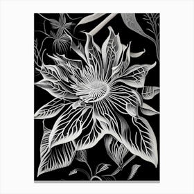 Passionflower Leaf Linocut 2 Canvas Print