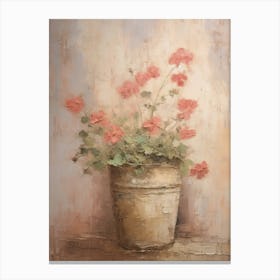 Geraniums In A Pot 2 Canvas Print