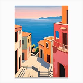 Amalfi Coast, Italy, Bold Outlines 1 Canvas Print