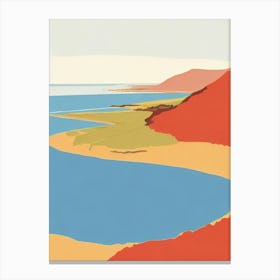 Rhossili Bay Gower Peninsula Wales Midcentury Canvas Print