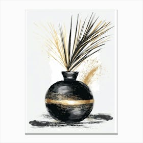 Black And Gold Vase 1 Canvas Print