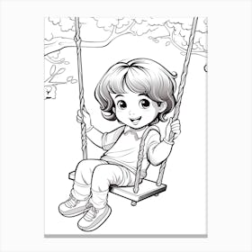 Line Art Inspired By The Swing 6 Canvas Print
