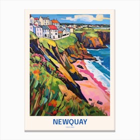 Newquay England 6 Uk Travel Poster Canvas Print