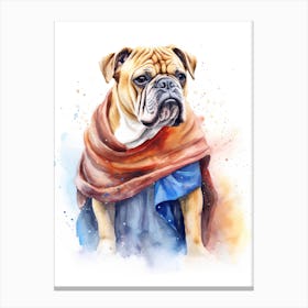 Bulldog Dog As A Jedi 3 Canvas Print