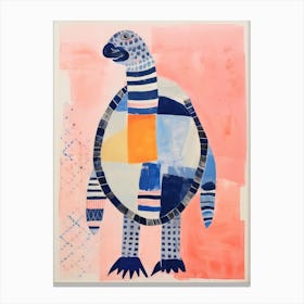 Playful Illustration Of Sea Turtle For Kids Room 1 Canvas Print