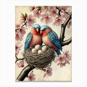 Birds In A Nest Canvas Print