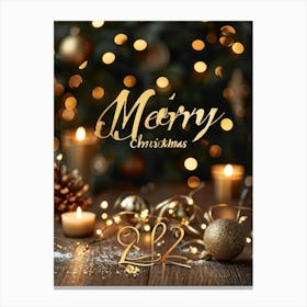 A Sophisticated Calligraphic Rendering Of A Merry Christmas 2024 Greeting The Elegant Letters Of (7) Canvas Print