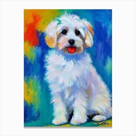Coton De Tulear Fauvist Style dog Canvas Print