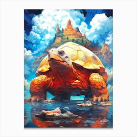 Turtle In A Castle 1 Canvas Print