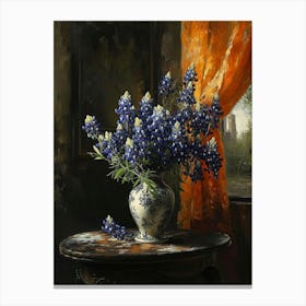 Baroque Floral Still Life Bluebonnet 1 Canvas Print