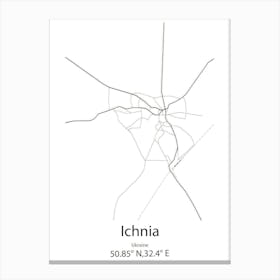 Ichnia,Ukraine Minimalist Map Canvas Print