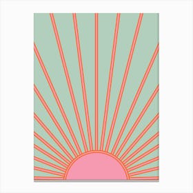 Sunshine Aqua Teal And Pink Canvas Print