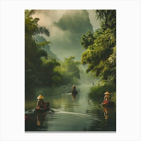 People On A River Canvas Print