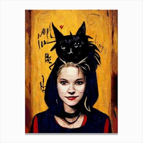 Sabrina The Teenage Witch And Salem The Cat Canvas Print