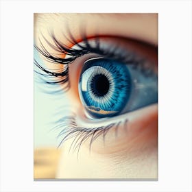 Blue Eye Of A Women - Close-Up Canvas Print