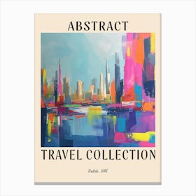 Abstract Travel Collection Poster Dubai Uae 6 Canvas Print