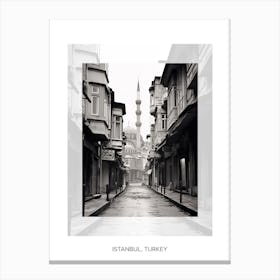 Poster Of Istanbul, Turkey, Black And White Old Photo 3 Canvas Print