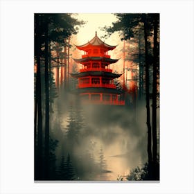 Pagoda In The Forest Canvas Print