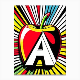 A   Apple, Letter, Alphabet Comic 3 Canvas Print