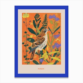 Spring Birds Poster Hawk 1 Canvas Print