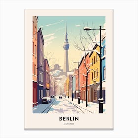 Vintage Winter Travel Poster Berlin Germany Canvas Print