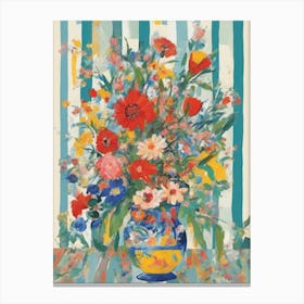 Flowers In A Vase Style Vintage Canvas Print