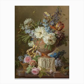 Flowers In A Vase Vintage Canvas Print